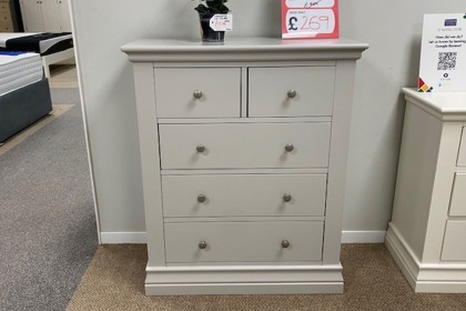 Ex-Display St Austell - Burgundy Painted 2 Over 3 Chest of Drawers
