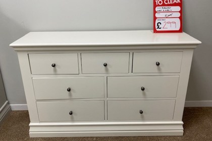 Ex-Display St Austell - Burgundy Painted 3 Over 4 Chest of Drawers Ex-Display St Austell - Burgundy Painted 3 Over 4 Chest of Drawers