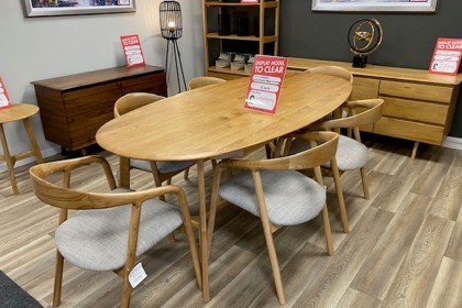 Ex-Display St Austell - Gallery Direct Madrid Natural Oak Extending Dining Table + 6 Chairs