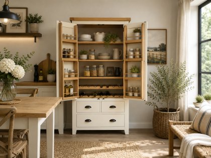 Cotswold White Painted Kitchen Larder Cupboard Cotswold White Painted Kitchen Larder Cupboard