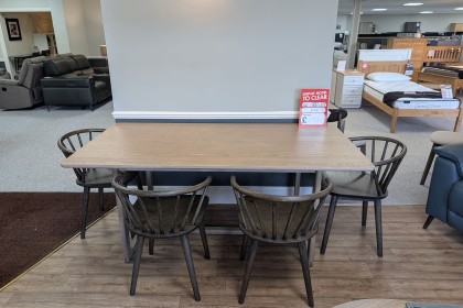 Ex-Display Newquay - Gallery Direct Craft Dining Table Smoked & 4 Chairs Mocha Ex-Display Newquay - Gallery Direct Craft Dining Table Smoked & 4 Chairs Mocha