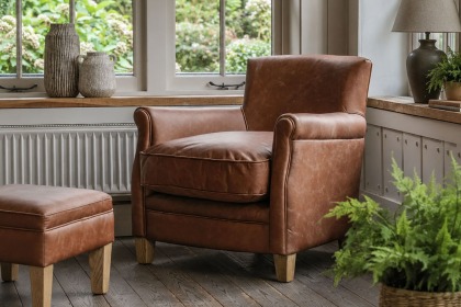 Gallery Direct Mr. Paddington Chair in Vintage Brown Leather Gallery Direct Mr. Paddington Chair in Vintage Brown Leather