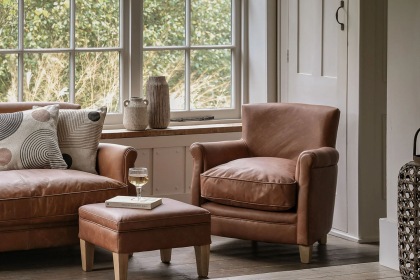 Gallery Direct Mr. Paddington Chair in Vintage Brown Leather Gallery Direct Mr. Paddington Chair in Vintage Brown Leather