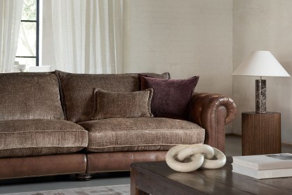 Ex-Display Atlantis 2 Seater Sofa - Leather Fabric Mix - Formal Back Ex-Display Atlantis 2 Seater Sofa - Leather Fabric Mix - Formal Back