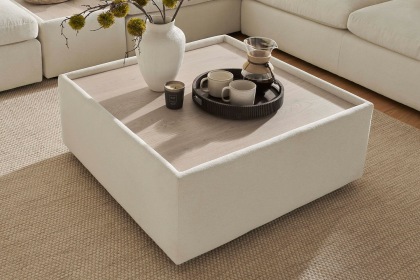 Toronto Fabric Square Wooden Top Table Stool