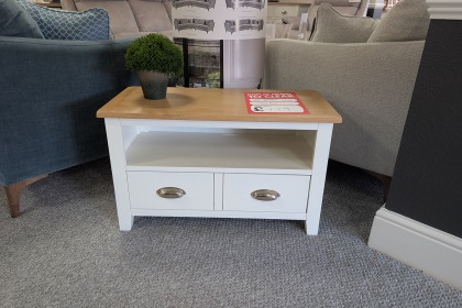 Ex-Display Newquay - Nebraska White Painted Small TV Unit Ex-Display Newquay - Nebraska White Painted Small TV Unit