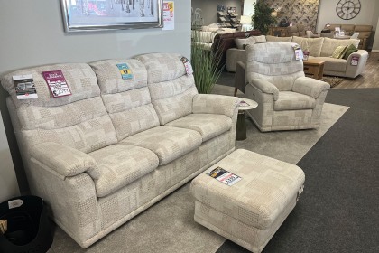 Ex-Display Redruth - G Plan Malvern 3 Seater Sofa, Power Recliner Chair & Footstool