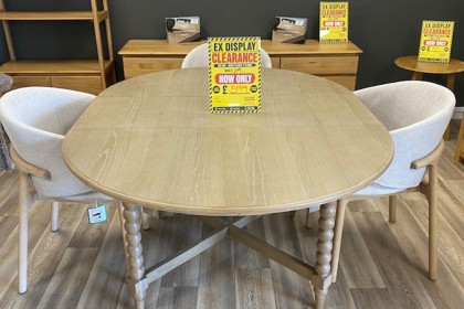 Ex-Display St Austell - Gallery Direct Artisan Round Extending Dining Table Ex-Display St Austell - Gallery Direct Artisan Round Extending Dining Table