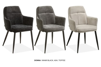 Donna Fabric Dining Chair in Miami Ash (Pair)