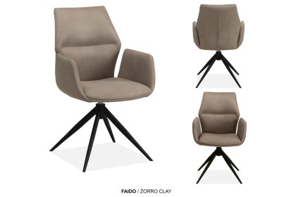 Faido Fabric Dining Chair in Toffee (Pair)