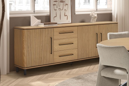 Medway Blond Oak Lamulux 240cm Wide Sideboard