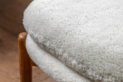 Gallery Direct Datsun Cream Sheepskin Fabric Footstool