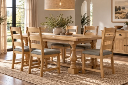 Normandy Chunky Country Oak Large Ext 200-245cm Trestle Dining Table Normandy Chunky Country Oak Large Ext 200-245cm Trestle Dining Table