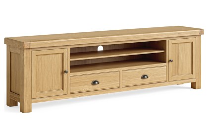 Normandy Chunky Country Oak 218cm Large TV Media Unit Normandy Chunky Country Oak 218cm Large TV Media Unit