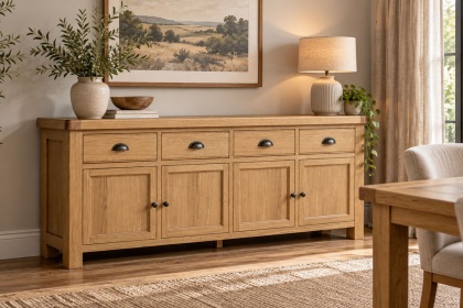 Normandy Chunky Country Oak 4 Door 4 Drawer Extra Large Sideboard Normandy Chunky Country Oak 4 Door 4 Drawer Extra Large Sideboard