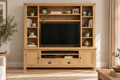 Normandy Chunky Country Oak Extra Large TV Storage Combination Unit (Top + Base) Normandy Chunky Country Oak Extra Large TV Storage Combination Unit (Top + Base)