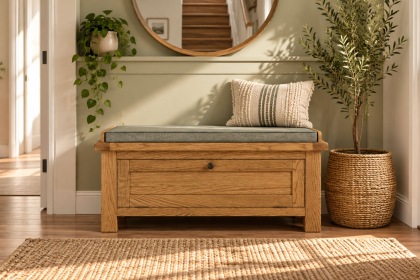 Salisbury Waxed Premium Oak Hallway Storage Bench