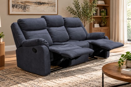 Ellena Marble Grey 3 Seater Recliner Sofa with Table Ellena Marble Grey 3 Seater Recliner Sofa with Table