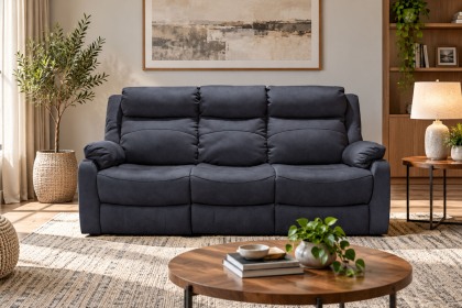 Ellena Marble Grey 3 Seater Recliner Sofa with Table Ellena Marble Grey 3 Seater Recliner Sofa with Table