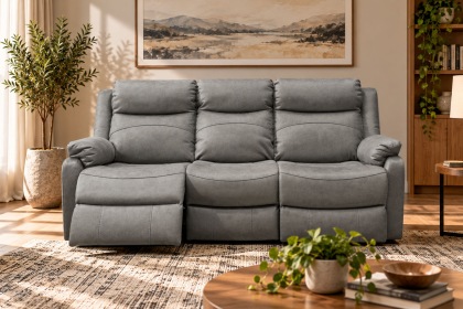 Ellena Marble Beige 3 Seater Recliner Sofa with Table Ellena Marble Beige 3 Seater Recliner Sofa with Table