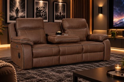 California 3 Seater Cinema Tech Power Recliner Sofa