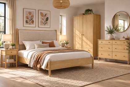 Willow Solid Oak Nordic Spindle Bedstead Willow Solid Oak Nordic Spindle Bedstead