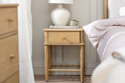 Willow Solid Oak Nordic 1 Drawer Bedside Table Willow Solid Oak Nordic 1 Drawer Bedside Table