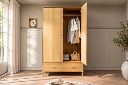Willow Solid Oak Nordic Double Wardrobe Willow Solid Oak Nordic Double Wardrobe