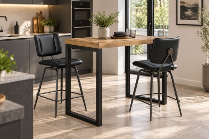 Jack Black PU Leather Bar Stool with Industrial Legs (Pair) Jack Black PU Leather Bar Stool with Industrial Legs (Pair)