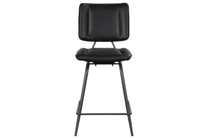 Jack Black PU Leather Bar Stool with Industrial Legs (Pair) Jack Black PU Leather Bar Stool with Industrial Legs (Pair)