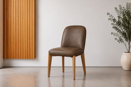 Margot Brown PU Leather Dining Chair (Pair) Margot Brown PU Leather Dining Chair (Pair)