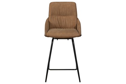 Jackson PU Leather Bar Stool in Tan (Pair) Jackson PU Leather Bar Stool in Tan (Pair)