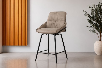 Jackson PU Leather Bar Stool in Taupe (Pair) Jackson PU Leather Bar Stool in Taupe (Pair)