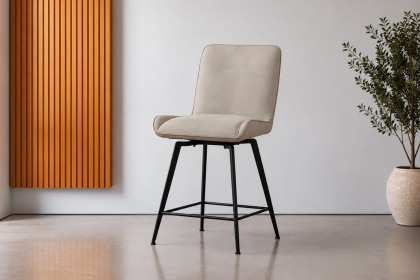 Rebecca Textured PU Leather Bar Stool in Misty (Pair)