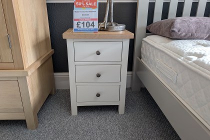 Ex-Display Newquay - Modern Country Painted White Bedside Table