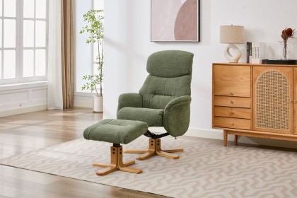 Eden Swivel Recliner Chair & Footstool