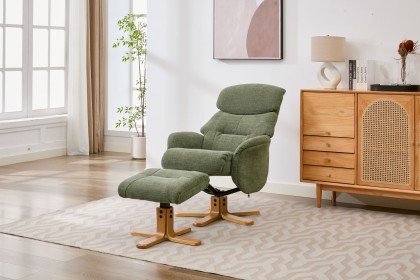 Eden Swivel Recliner Chair & Footstool