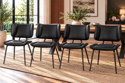 Jack Black PU Leather Dining Chairs (Set of 4) Jack Black PU Leather Dining Chairs (Set of 4)