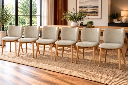 Spencer PU Leather Misty Dining Chairs (Set of 6)
