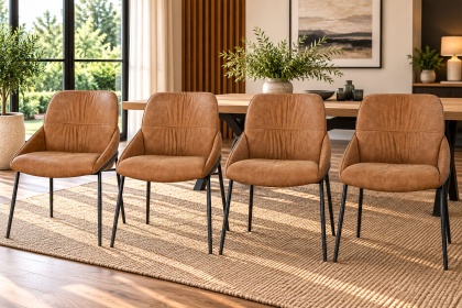 Jackson PU Leather Tan Dining Chairs (Set of 4)