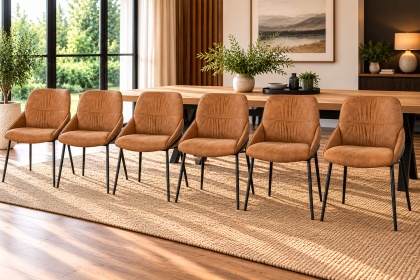 Jackson PU Leather Tan Dining Chairs (Set of 6)