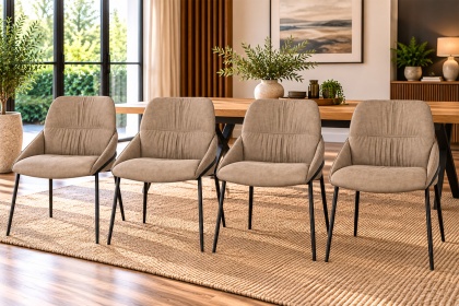 Jackson PU Leather Taupe Dining Chairs (Set of 4)