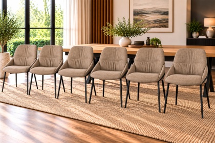 Jackson PU Leather Taupe Dining Chairs (Set of 6) Jackson PU Leather Taupe Dining Chairs (Set of 6)