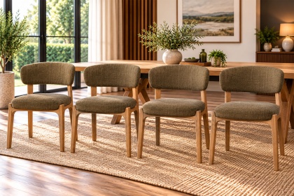 Elenor Green Fabric Dining Chairs (Set of 4) Elenor Green Fabric Dining Chairs (Set of 4)