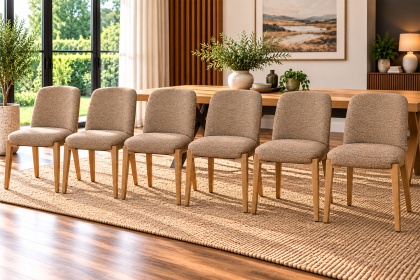 Margot Bronze Fabric Dining Chairs (Set of 6) Margot Bronze Fabric Dining Chairs (Set of 6)