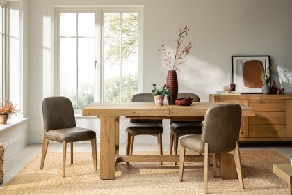 Margot Brown PU Leather Dining Chairs (Set of 4)