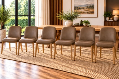 Margot Brown PU Leather Dining Chairs (Set of 6) Margot Brown PU Leather Dining Chairs (Set of 6)