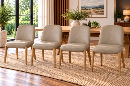 Margot Misty PU Leather Dining Chairs (Set of 4)