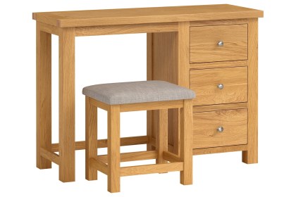 Dorset Oak Single Pedestal Dressing Table And Stool Dorset Oak Single Pedestal Dressing Table And Stool