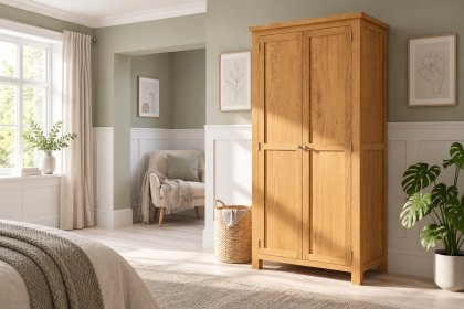 Dorset Oak All Hanging Double Wardrobe Dorset Oak All Hanging Double Wardrobe